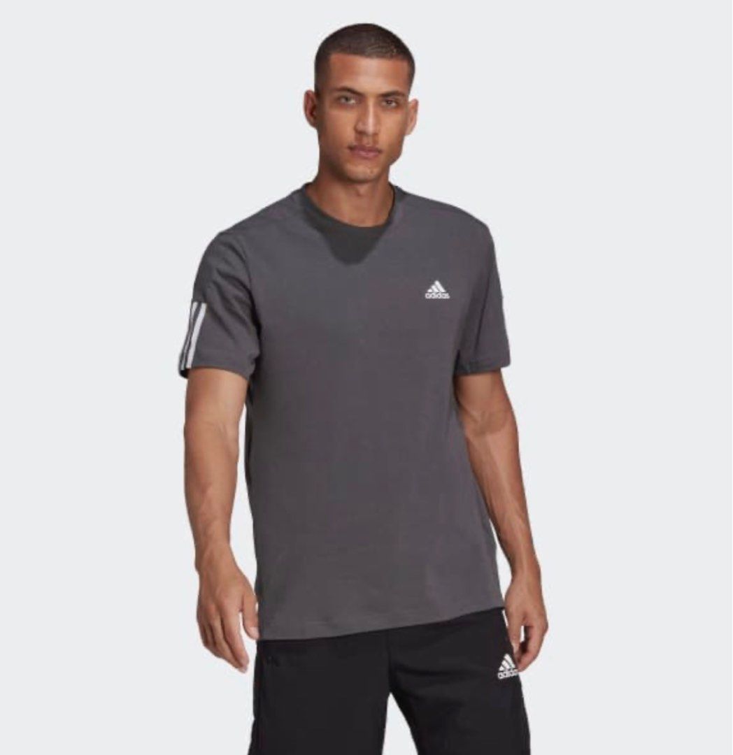 Adidas AEROREADY Motion Sport Tee (Category: Activewear) located in Manila. Submitted by zone2chin (Listing ID 1198991166, Image 2). Description: AEROREADY Motion Sport Tee Color: Grey Six Size: S (Men) Regular fit Crewneck Front and sleeves: 50% cotton, 47% recycled polyester, 3% elastane single jersey Back panel and under arms: 100% recycled polyester mock eyelet Moisture-absorbing AEROREADY Underarm gusset Droptail hem Single jersey SRP ₱1,200