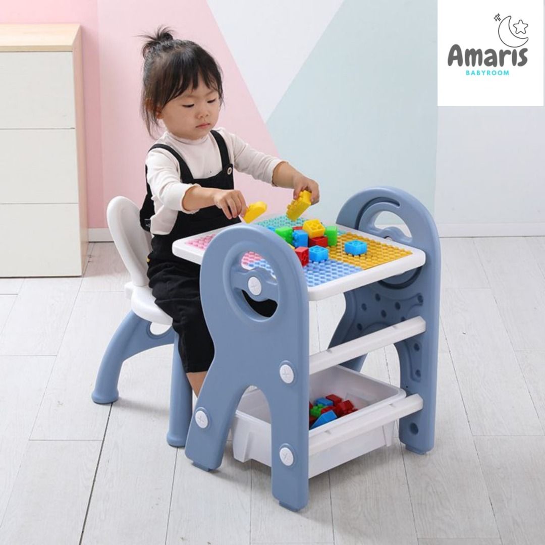 Amaris whiteboard with lego blocks table and chair, Babies & Kids, Baby