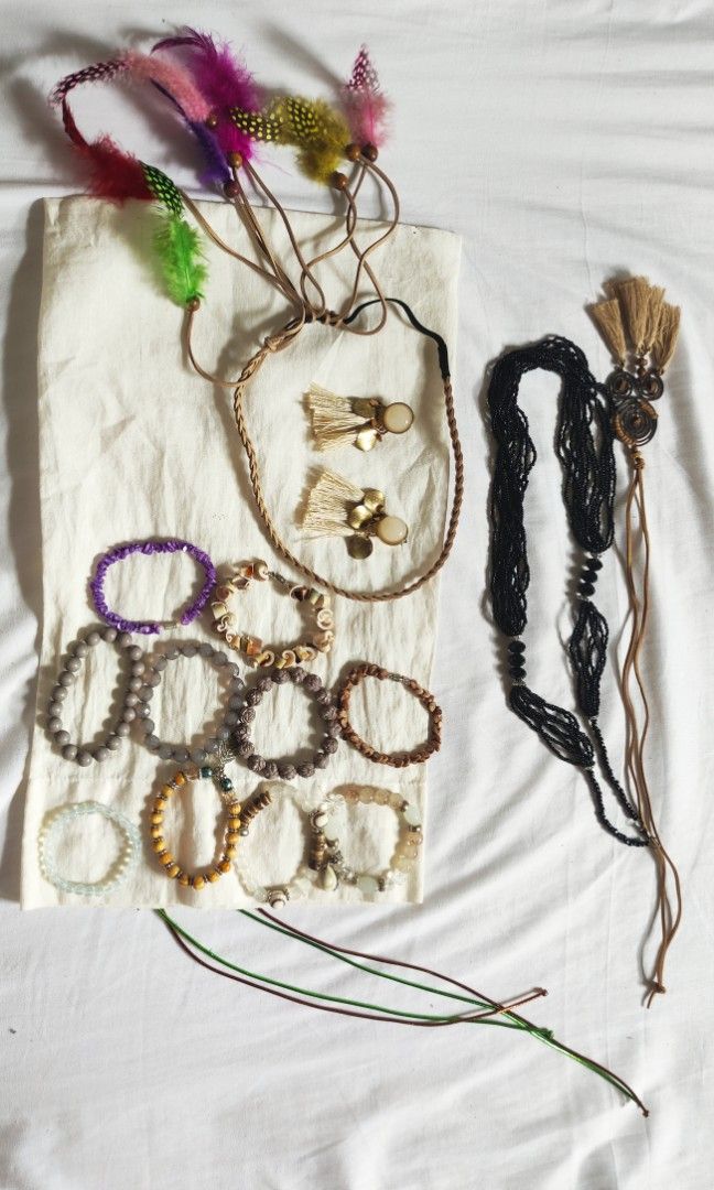 Assorted Accessories Earrings Necklace Hairdress Bracelets Boho Bohemian Style