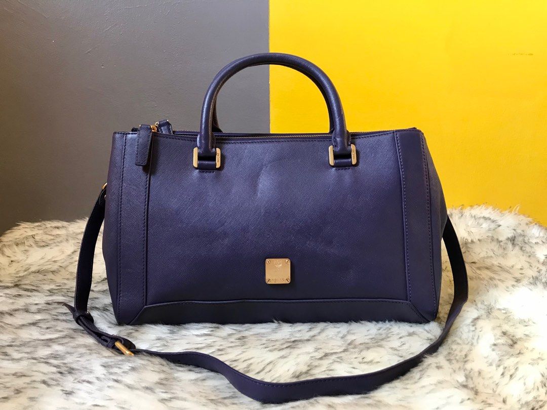 Authentic MCM Nuovo Medium Saffiano Leather Satchel Bag