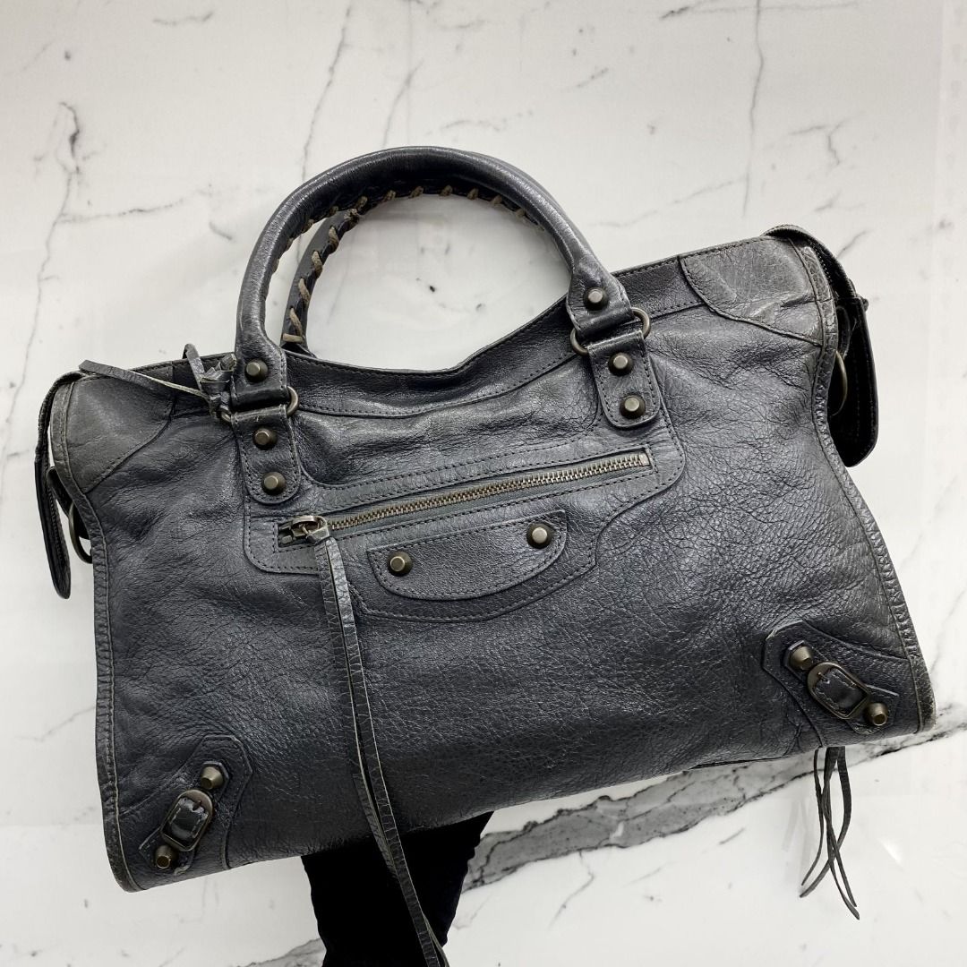 BALENCIAGA the city 115748 2way バッグ y2k Balenciaga City 115748 Black Leather 2Way Shoulder Handbag