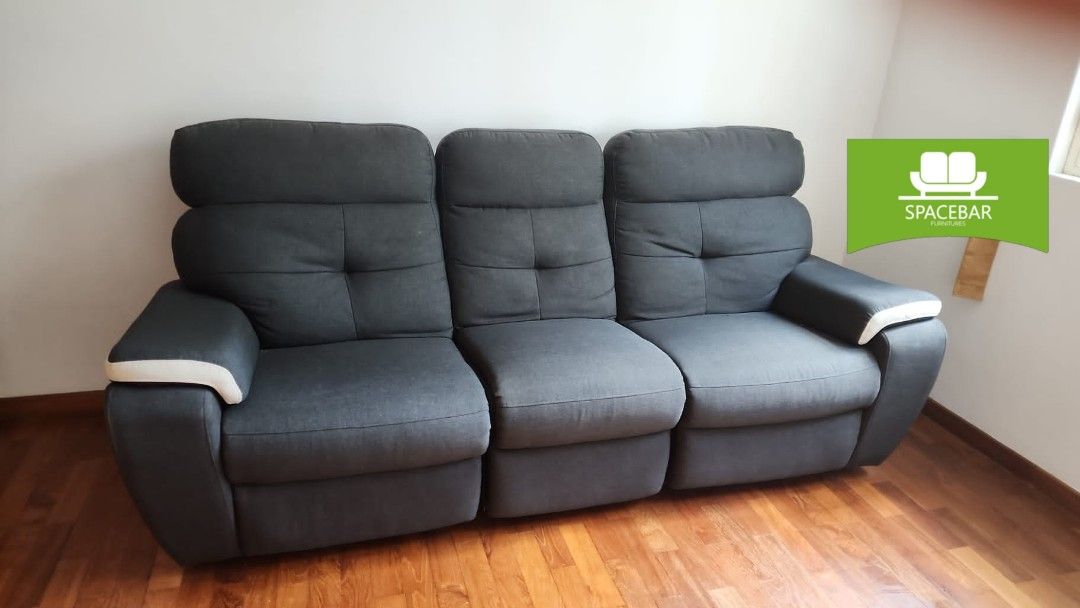 Bellino Recliner Sofa (Gray), Furniture & Home Living, Furniture, Sofas