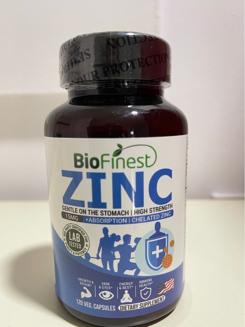 BioFinest Chelated Zinc 15mg Capsules, Health & Nutrition, Health