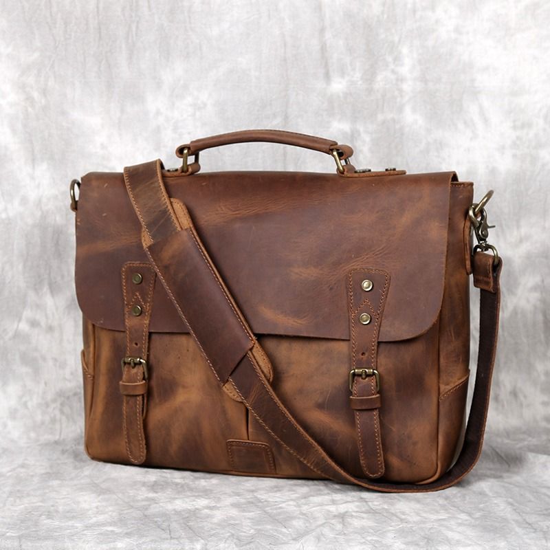 BNIB Brown Leather Messenger Sling Men Bag Briefcase Men s