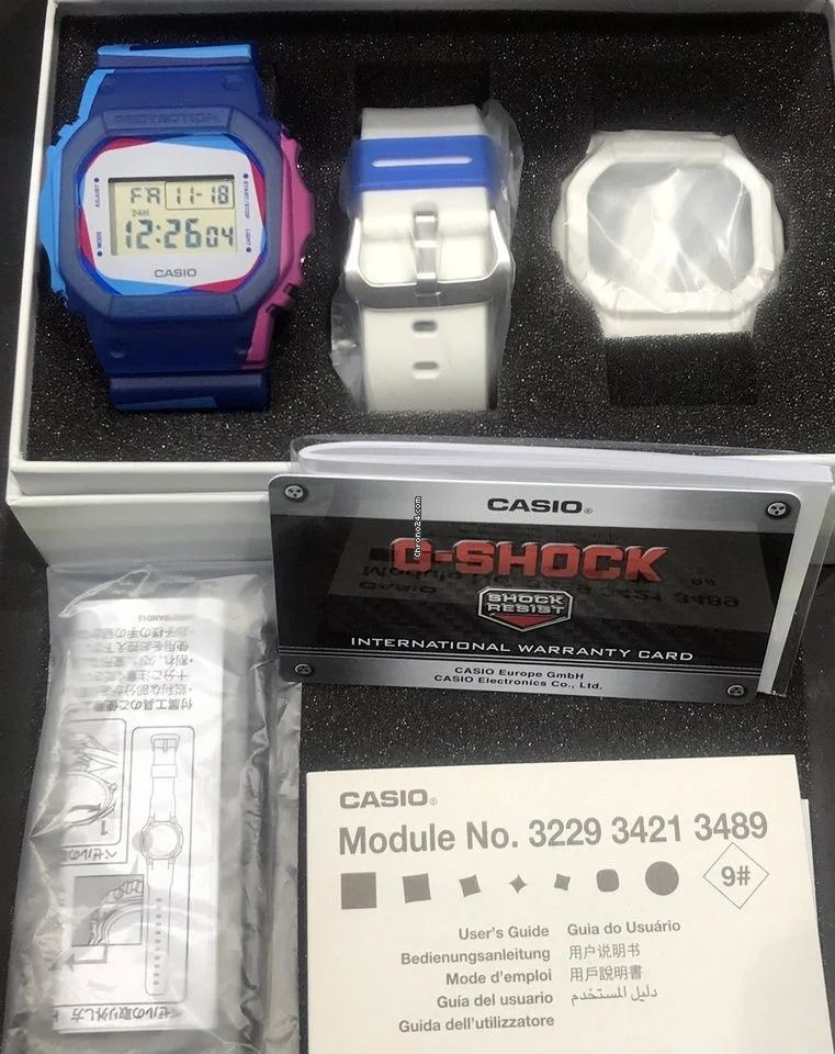 Casio G Shock DWE 5600PR 2DR DWE 5600PR 2D DWE 5600PR 2 DWE 5600PR Angling and Overlapping with Quirky Colours Men s Watch