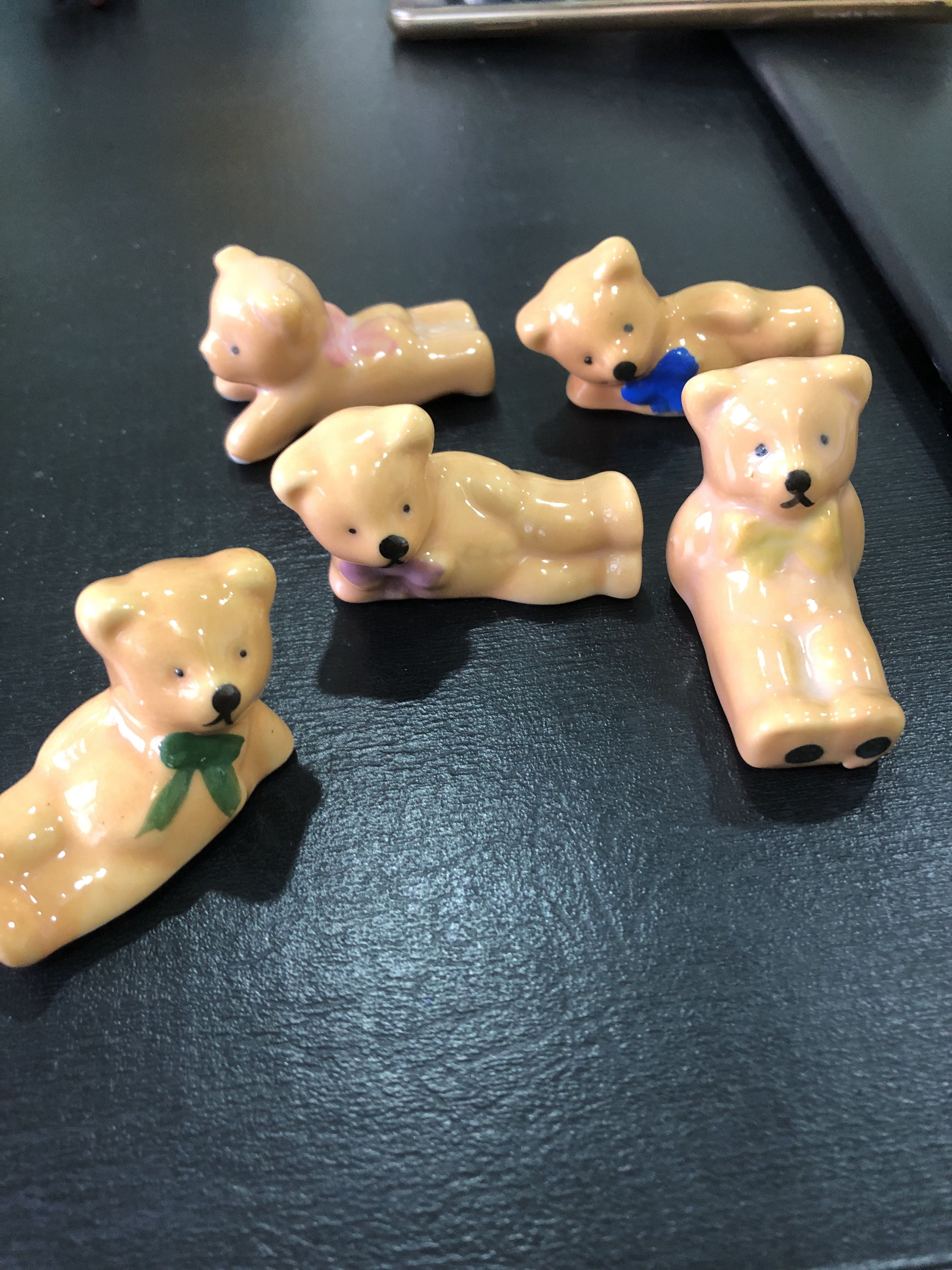 Ceramic teddy bear chopstick rest, Furniture & Home Living, Home