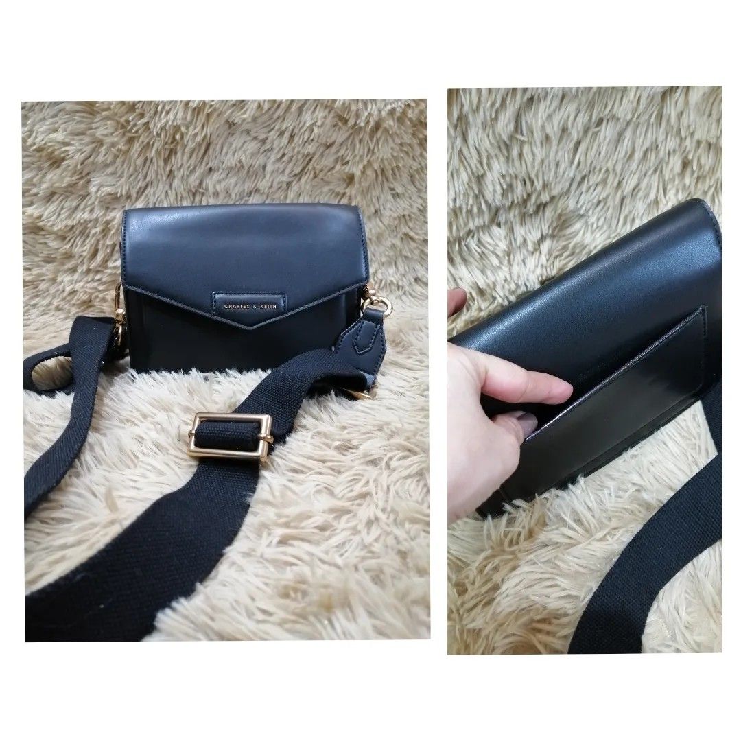 ORIGINAL Charles & Keith Black Sling bag, Women's Fashion, Bags & Wallets,  Cross-body Bags on Carousell