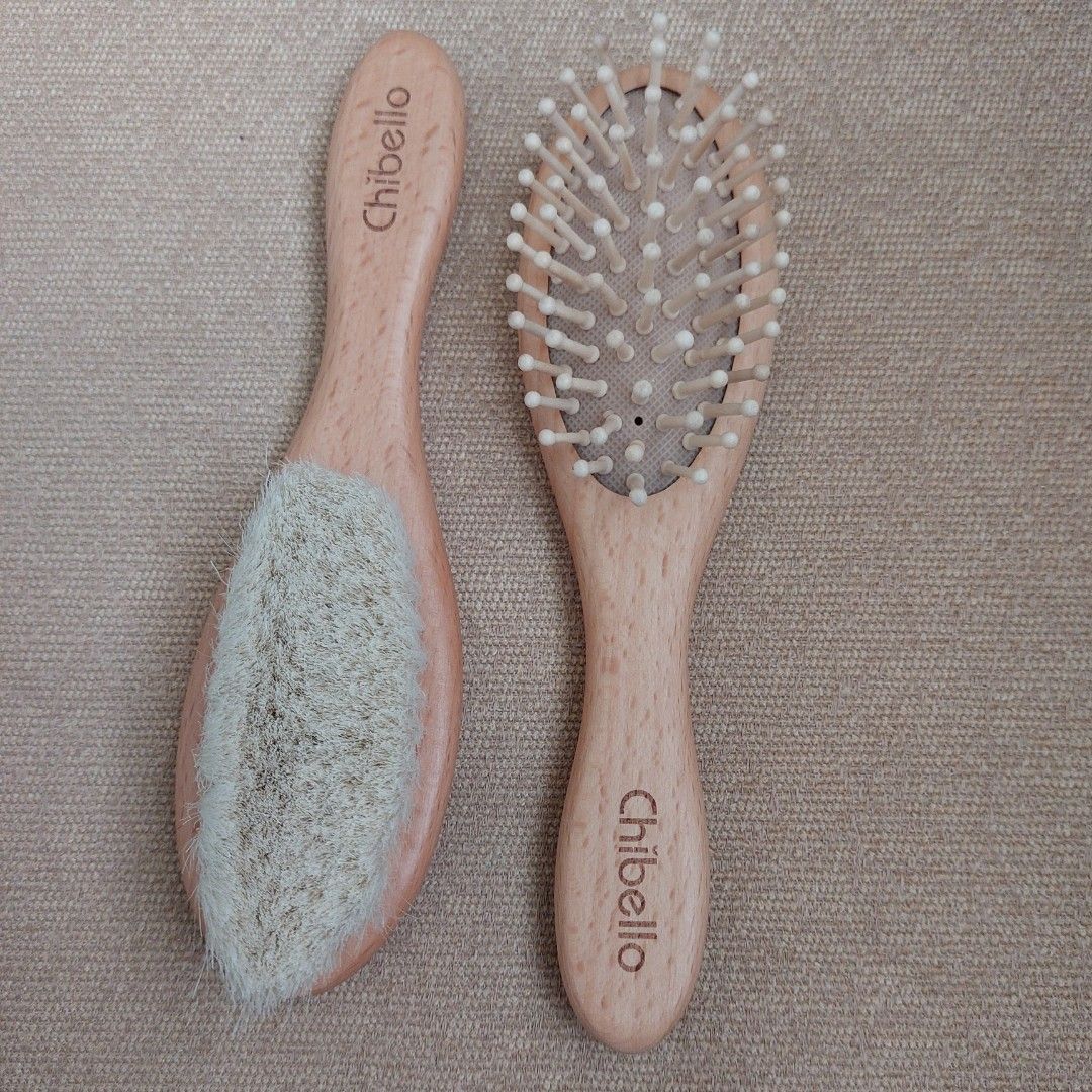 Hairbrush Set Chibello Baby Wooden Babies Kids Bathing