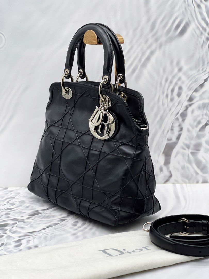 Christian dior tote bag leather discount