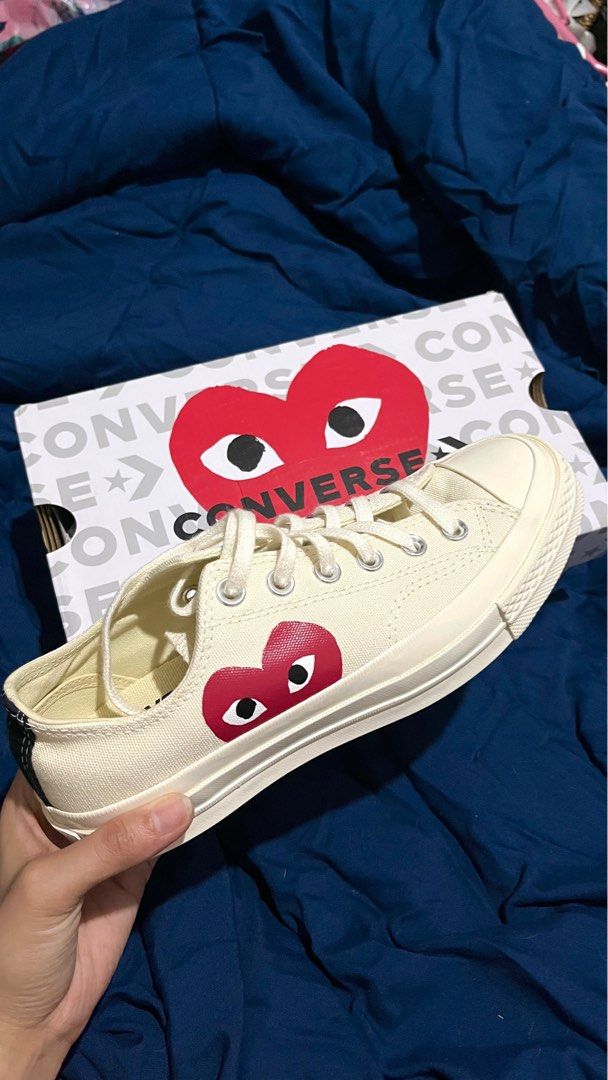 Converse CDG PLAY CREAM, Women's Fashion, Footwear, Sneakers on Carousell