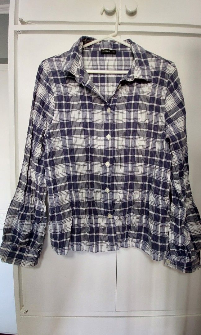 Cotton On Plus size Blue plaid button-down long-sleeved shirt (Category: Longsleeves) located in Cainta. Submitted by kilag21 (Listing ID 1198935074, Image 1). Description: .
