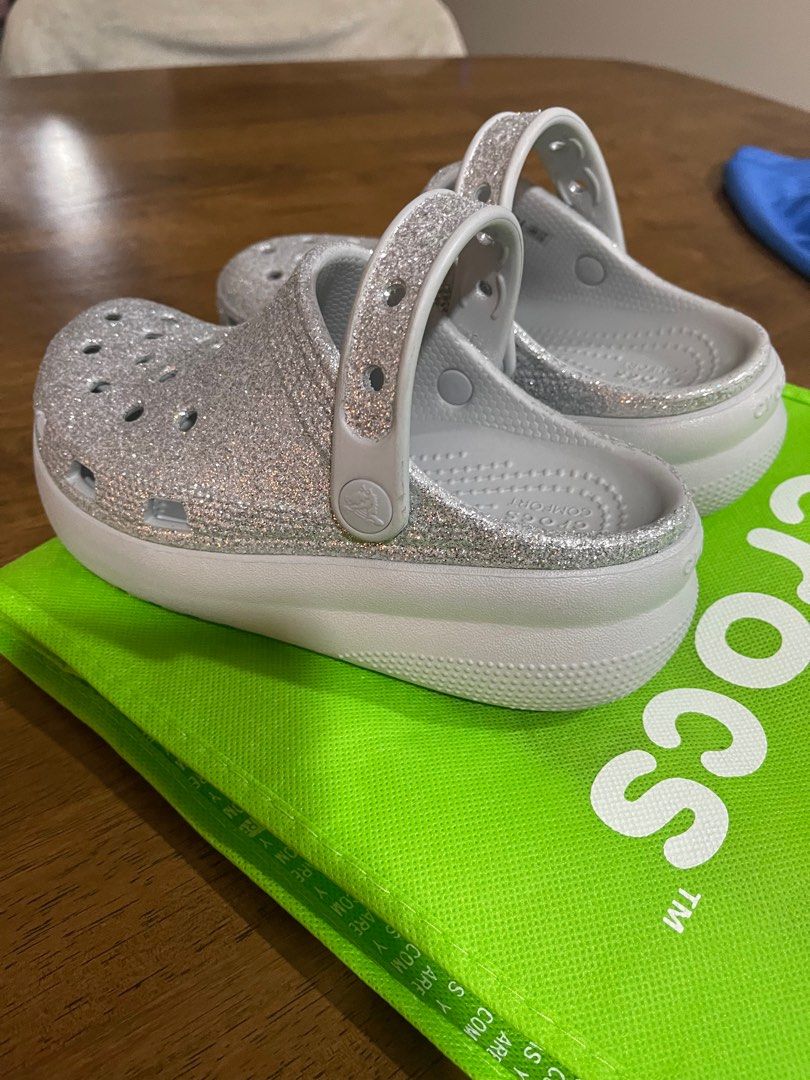 Kids glitter crocs hotsell