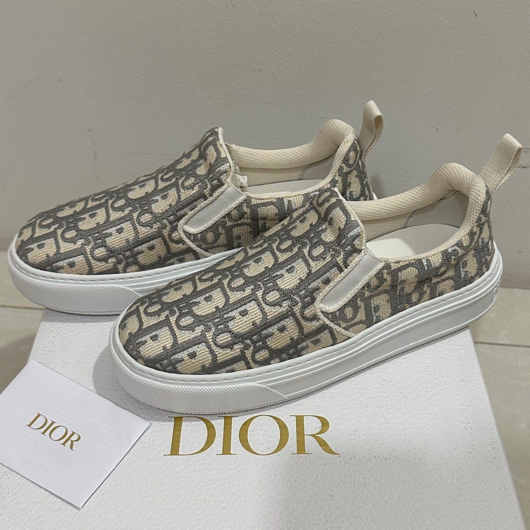 Dior Solar Oblique Embroidery Slip On Shoes, Luxury, Sneakers & Footwear On  Carousell