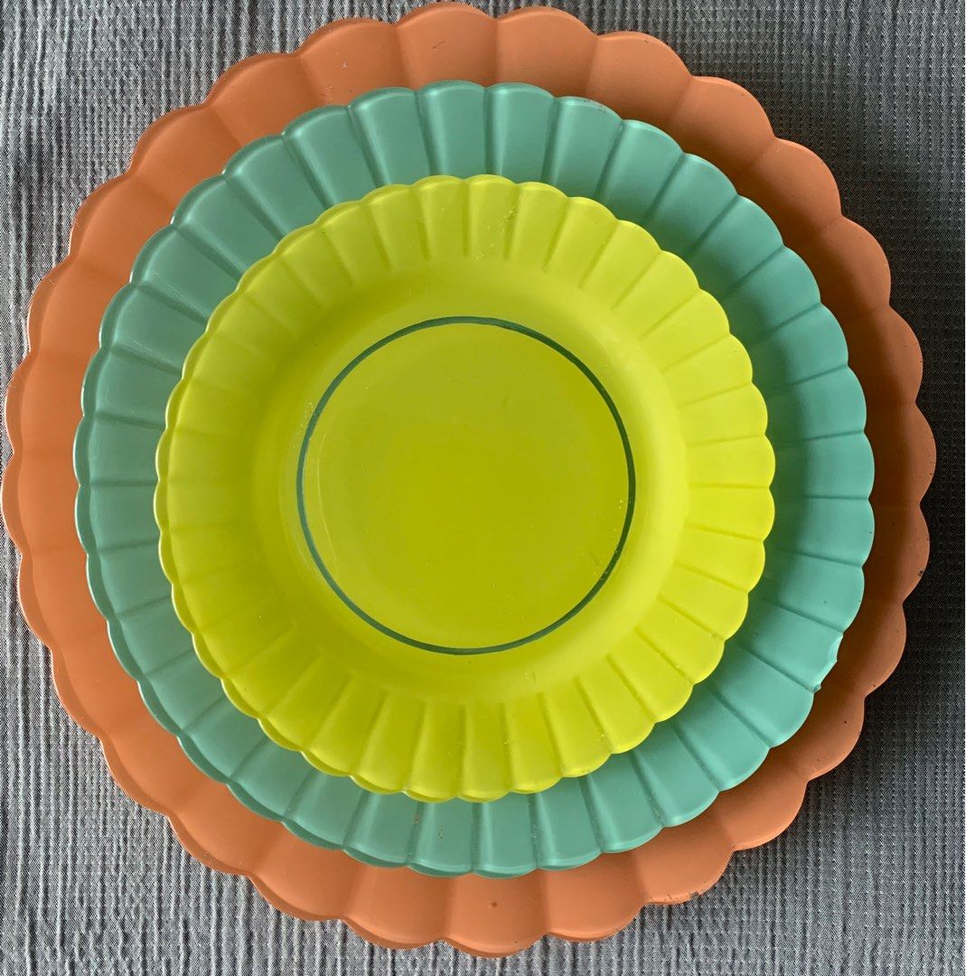 DURALEX PETAL yellow side plates, Furniture & Home Living, Kitchenware