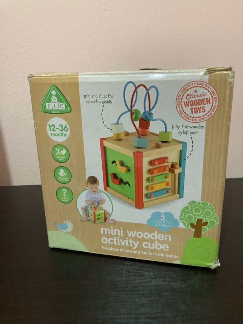 Elc mini deals wooden activity cube