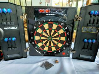 Electronic Dart Board LED Electric Digital Dart Boards for Adults with Cabinet with 12 Soft Tip Dartboard Set