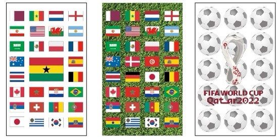 FIFA 世足賽主題國家球隊悠遊卡貼｜３入套組｜世界國旗｜客製化您喜愛世足球隊｜2022 卡達 世足賽