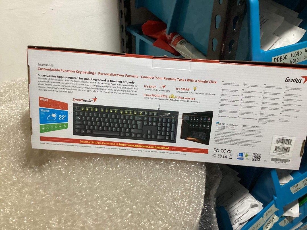 Genius KB100 Wired Smart Keyboard Black, Computers & Tech, Parts