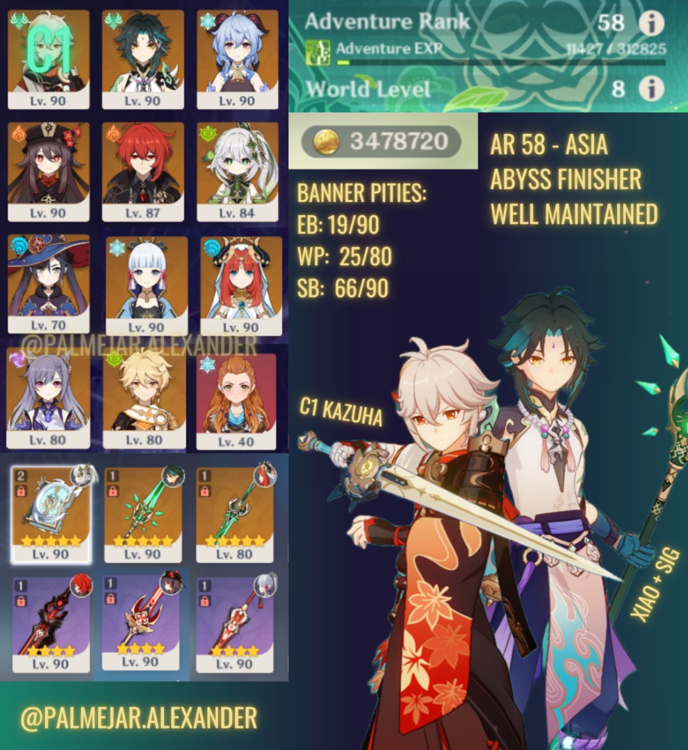 GENSHIN IMPACT AR58 ENDGAME ACCOUNT, Video Gaming, Gaming Accessories