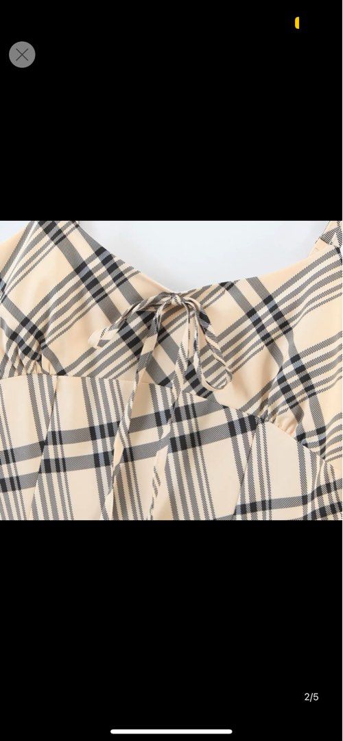 Gingham a line dress best sale
