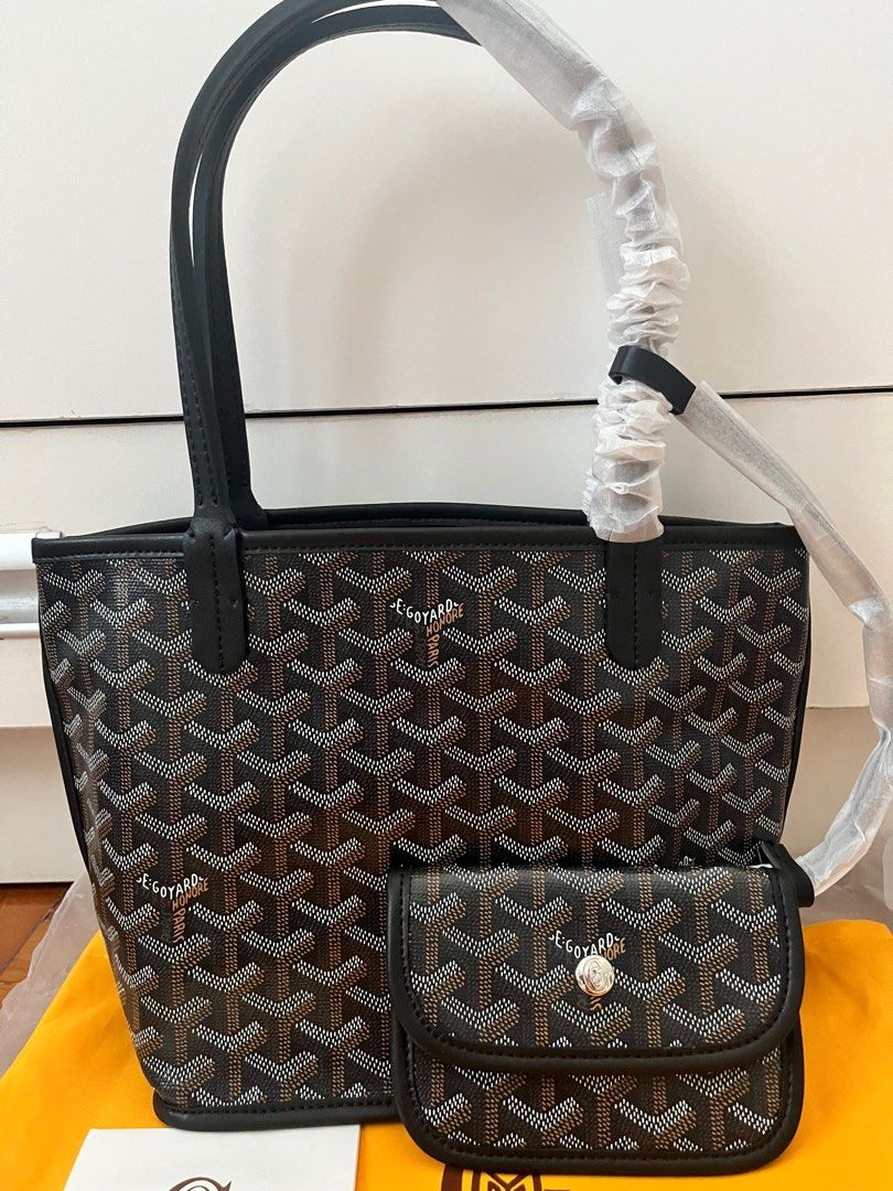 Goyard Black/Tan Mini Anjou. Made in France. With pouch, receipt, care  cards, dustbag & certificate of authenticity from ENTRUPY ❤️