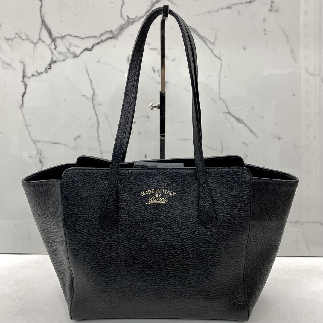 GUCCI 354408 BLACK LEATHER SHOULDER BAG 227032912 SI, Women's Fashion ...