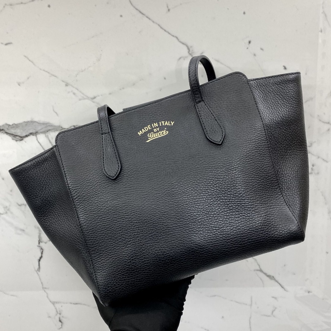 GUCCI 354408 BLACK LEATHER SHOULDER BAG 227032912 SI, Women's Fashion ...