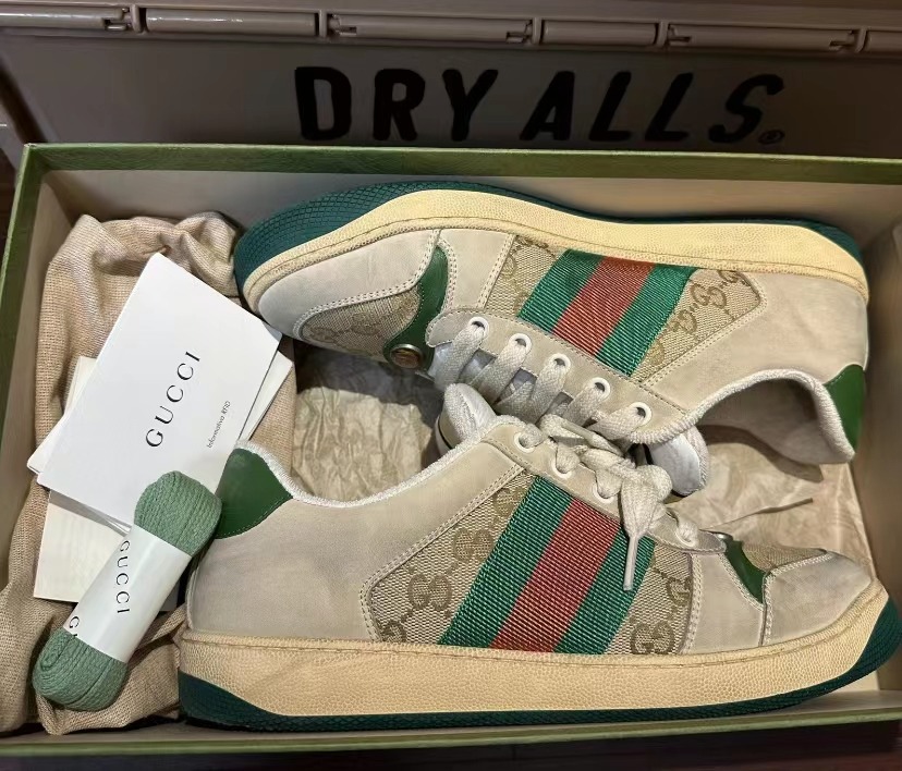 GUCCI GG full logo Dirty dirty shoes sneaker 37, Women's Fashion ...