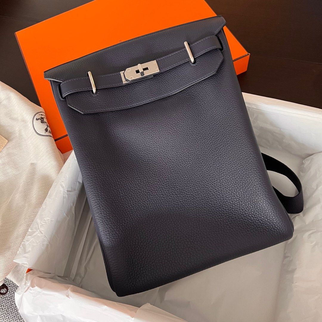 Hermes Hac a Dos GM Bleu Nuit, Luxury, Bags & Wallets on Carousell