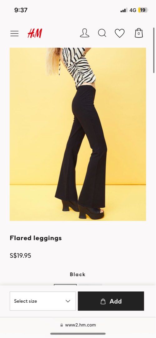 H&M Flared Leggings, Women's Fashion, Bottoms, Jeans & Leggings on Carousell