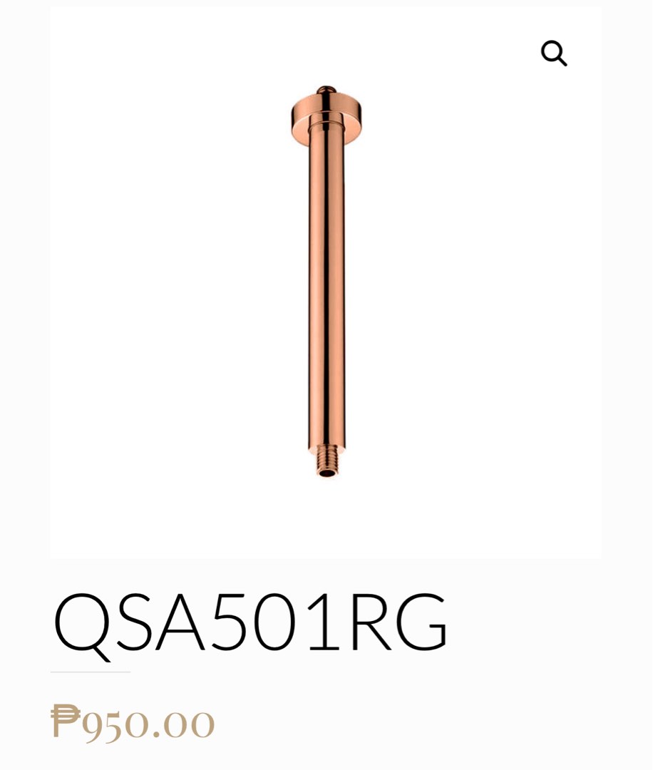Homestore Rose Gold Shower Vertical Pipe 300mm, Furniture & Home Living