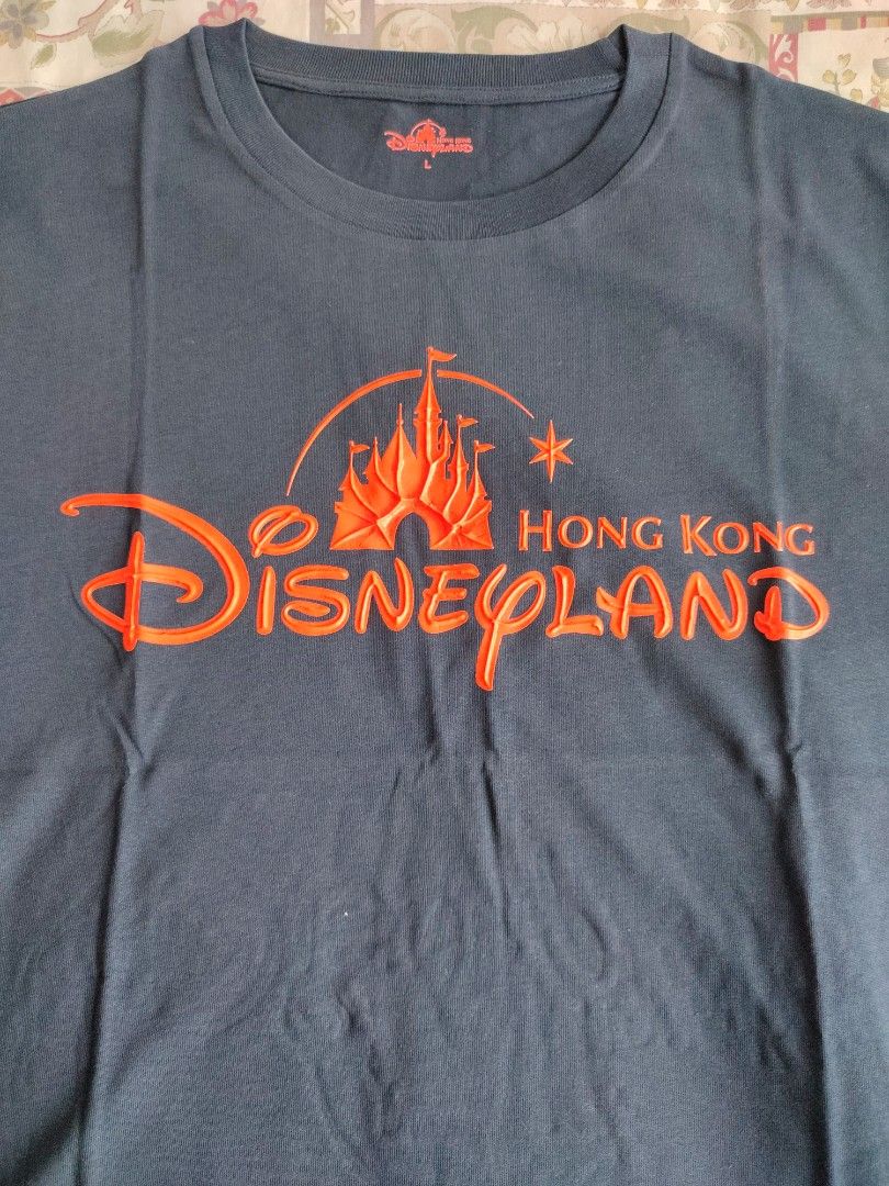 Hong Kong Disneyland Blue T-shirt, 男裝, 上身及套裝, T-shirt
