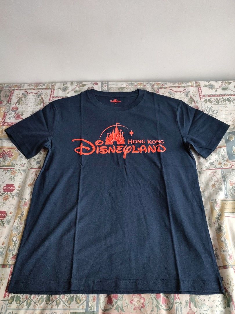 Hong Kong Disneyland Blue T-shirt, 男裝, 上身及套裝, T-shirt