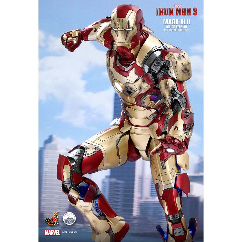 Hot Toys Qs008 Iron Man 3 - 1/4 Th Scale Mark Xlii Mk42 Collectible Figure  (Deluxe Version), Hobbies & Toys, Toys & Games On Carousell