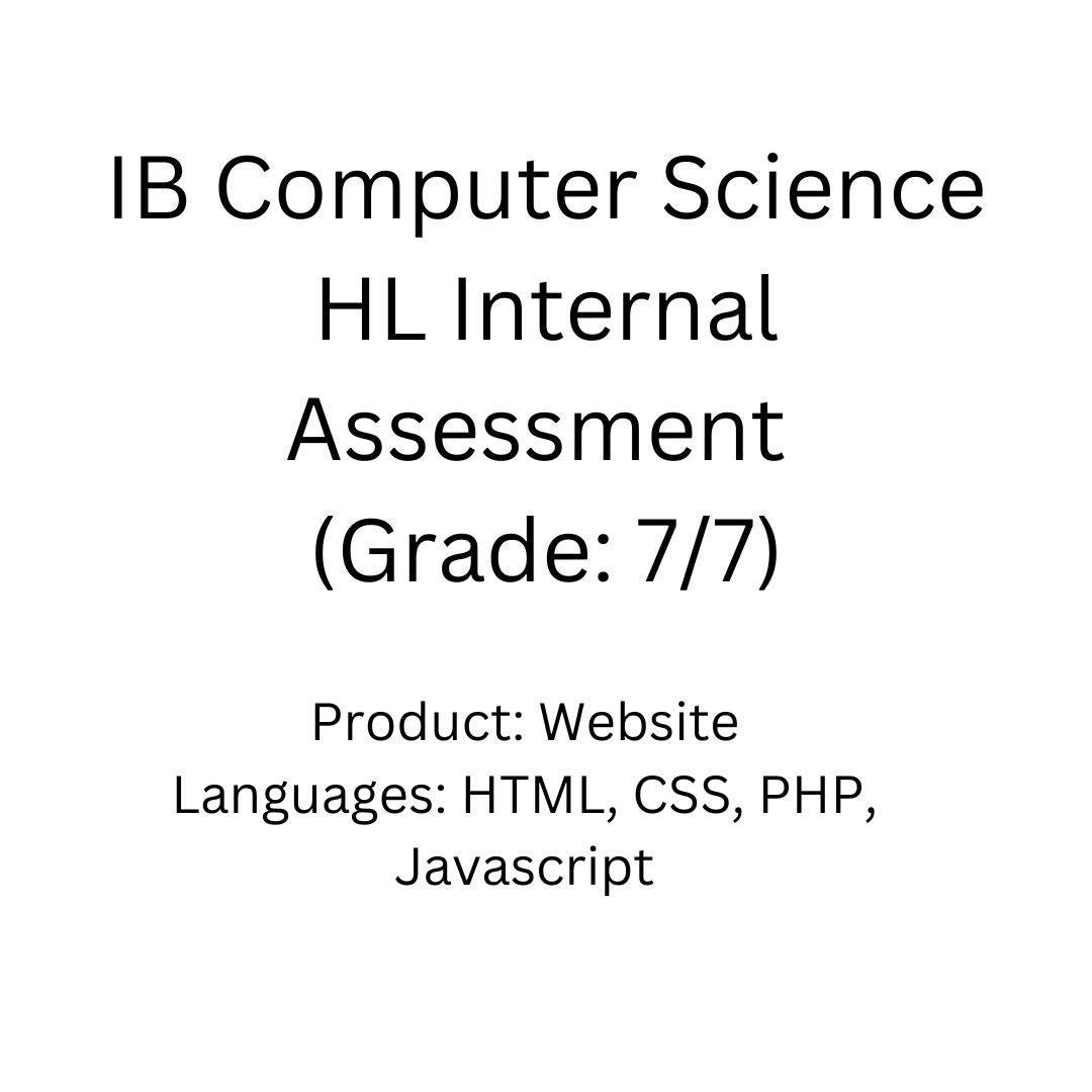 IB Computer Science HL Internal Assessment 7 7 Hobbies Toys Books 