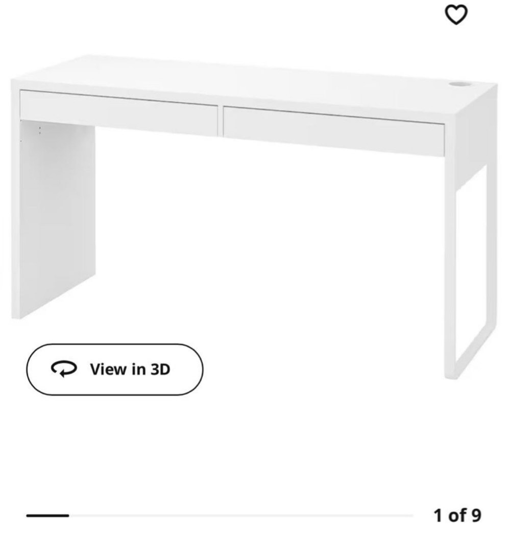 Ikea Micke study table desk with drawers, Furniture & Home Living