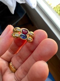 Japan 18k gold with Sapphire Ruby Diamond