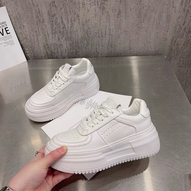 korean thick Rubber white shoes, Women's Fashion, Footwear, Sneakers on ...