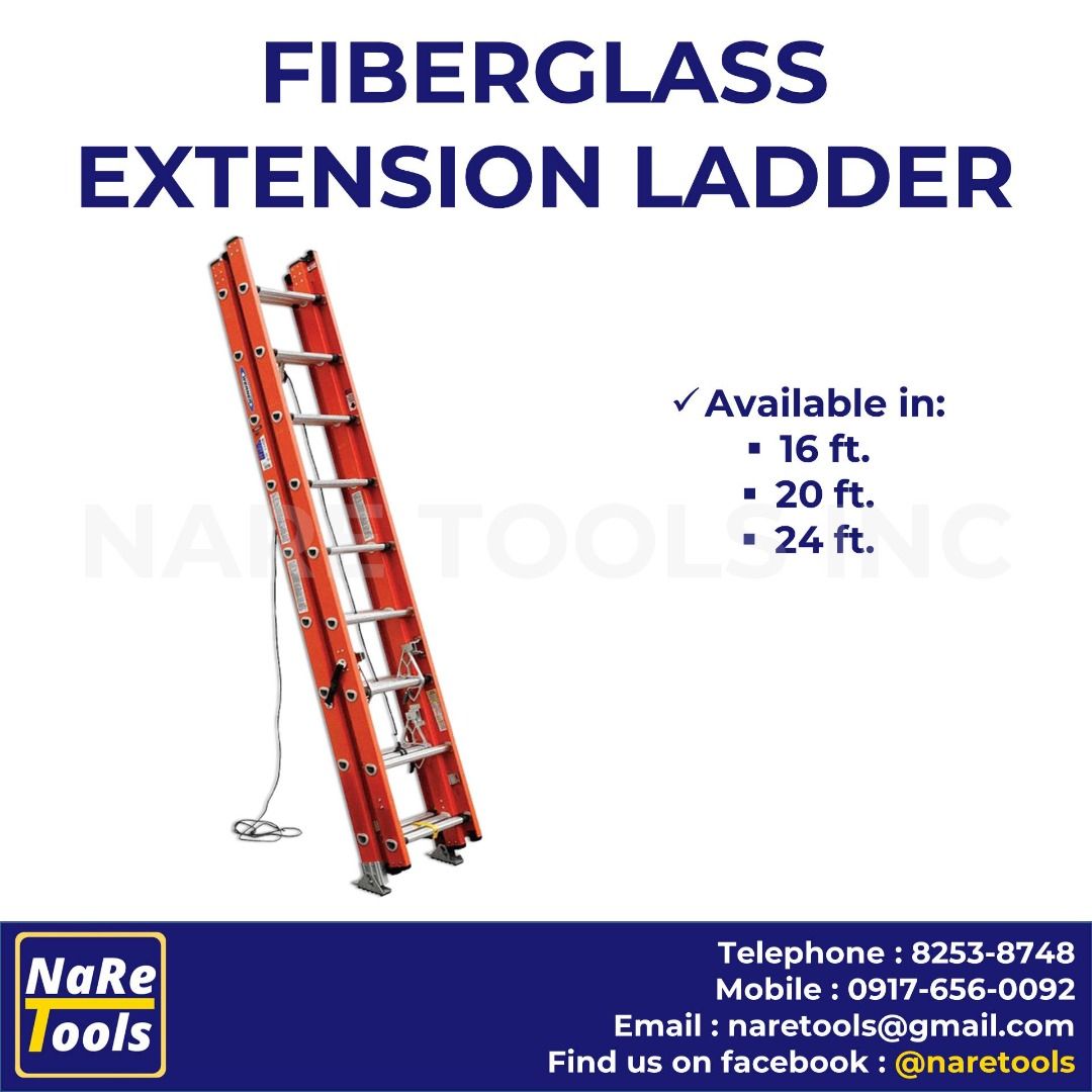 LADDER Fiberglass Extension Ladder, Commercial & Industrial