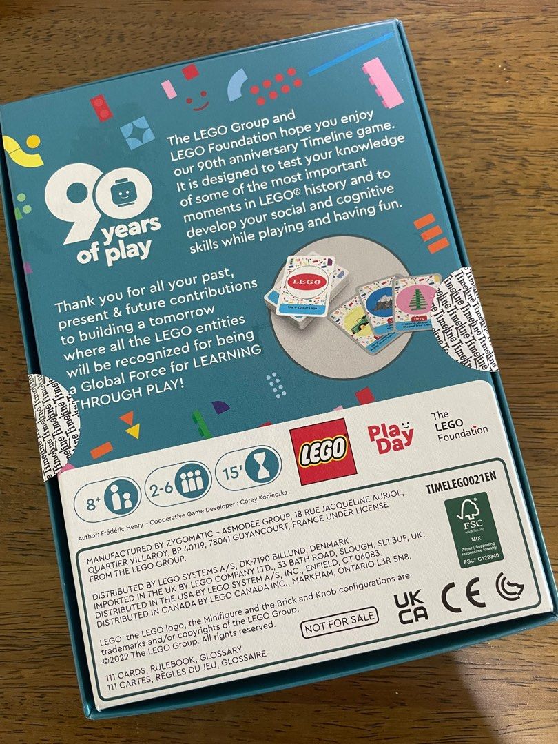 Lego 90 years of play timeline card game, Hobbies & Toys, Memorabilia &  Collectibles, Fan Merchandise on Carousell