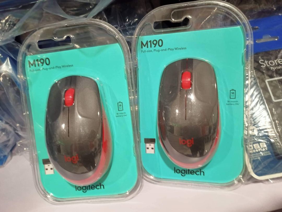 Logitech M190 Wireless Mouse Color Red, Computers & Tech, Parts ...