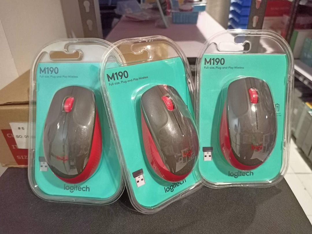 Logitech M190 Wireless Mouse Color Red, Computers & Tech, Parts ...
