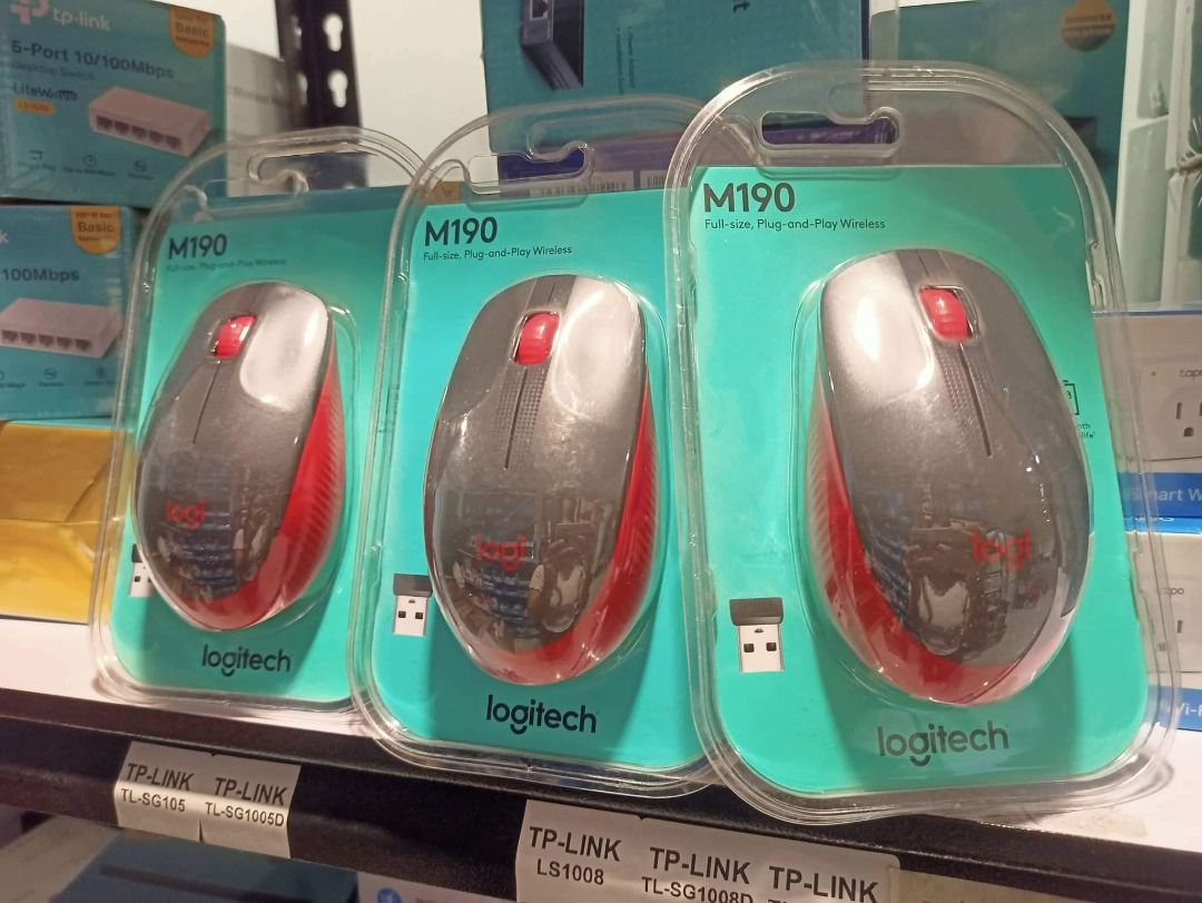 Logitech M190 Wireless Mouse Color Red, Computers & Tech, Parts ...