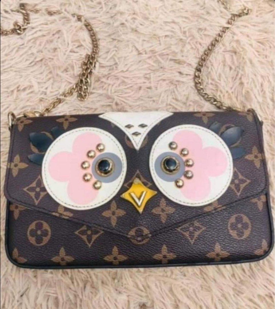 LOUIS VUITTON Pochette Felicie Owl Monogram Chain Crossbody Bag