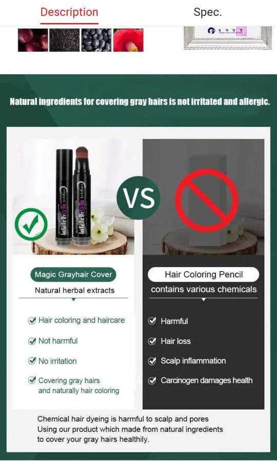 Magic Gray Hair Cover / Instant Hair Dye Stick, Beauty & Personal Care, Hair on Carousell