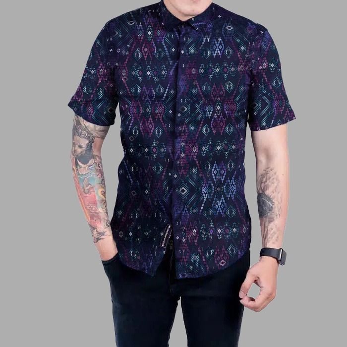 Purple short sleeve dress shirt new arrivals