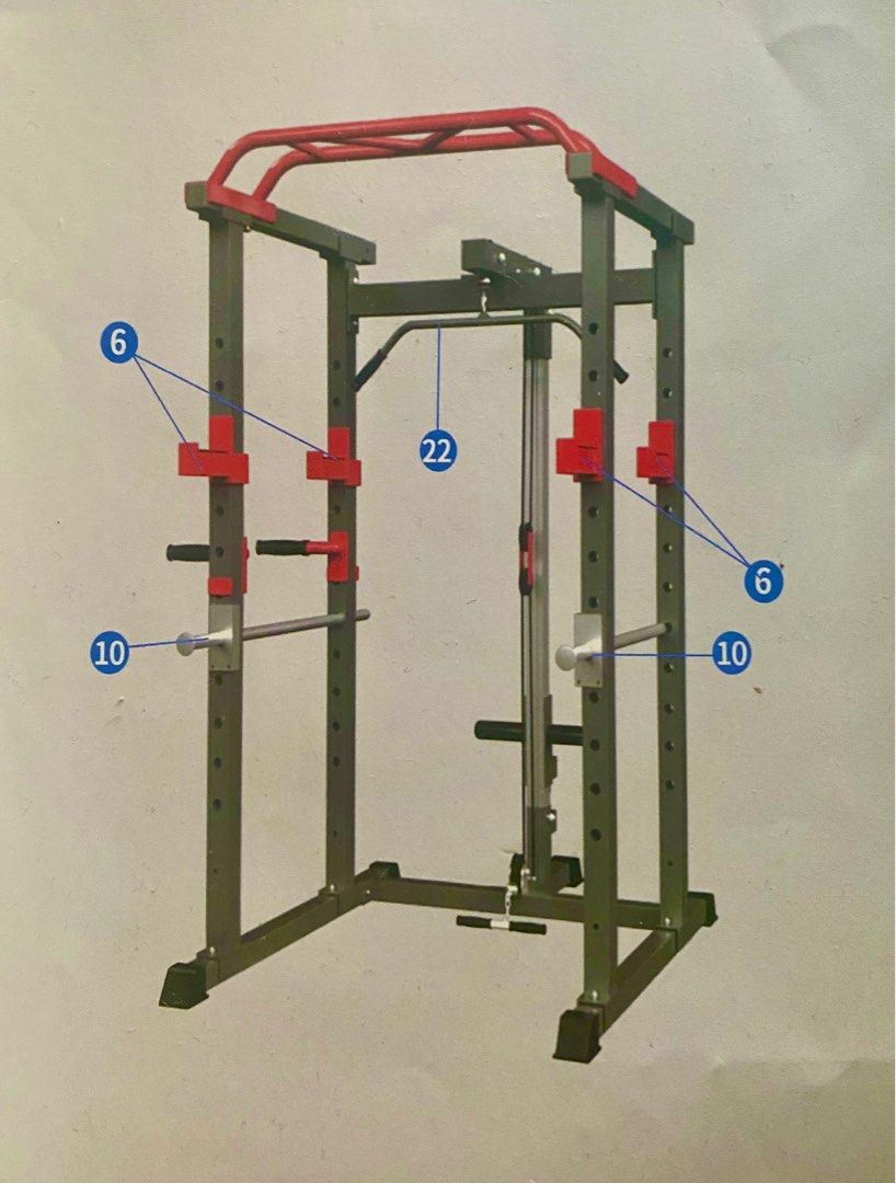 Multi functional Power Rack (Category: Cardio & Fitness Machines) located in Singapore. Submitted by m43210 (Listing ID 1198972083, Image 3). Description: Lightly used Power Rack (not fully assembled in picture) for sale with assembly instructions Mats and orange belt not included.