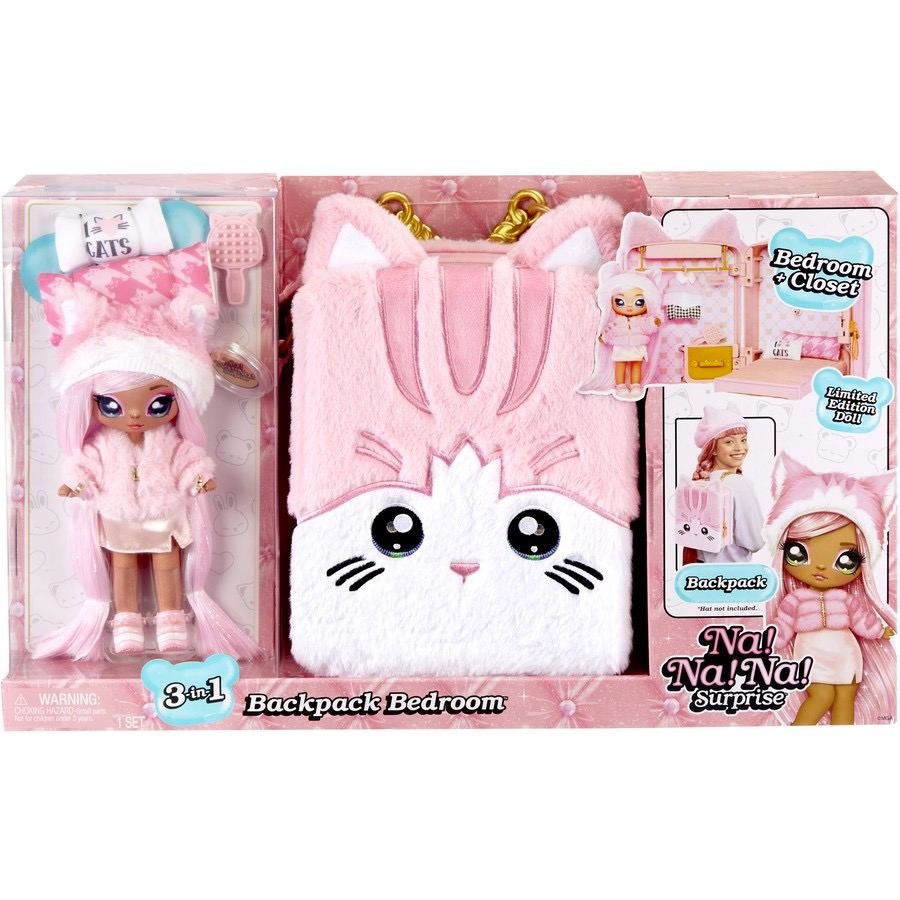 Na Na Na Surprise 3 in 1 Backpack Bedroom Playset Fashion Doll