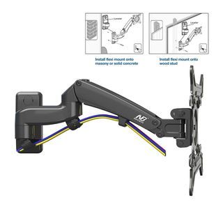 NB North Bayou F300 Gas Spring TV Monitor Wall Mount with for 24-40" LCD/LED Monitors 9KG