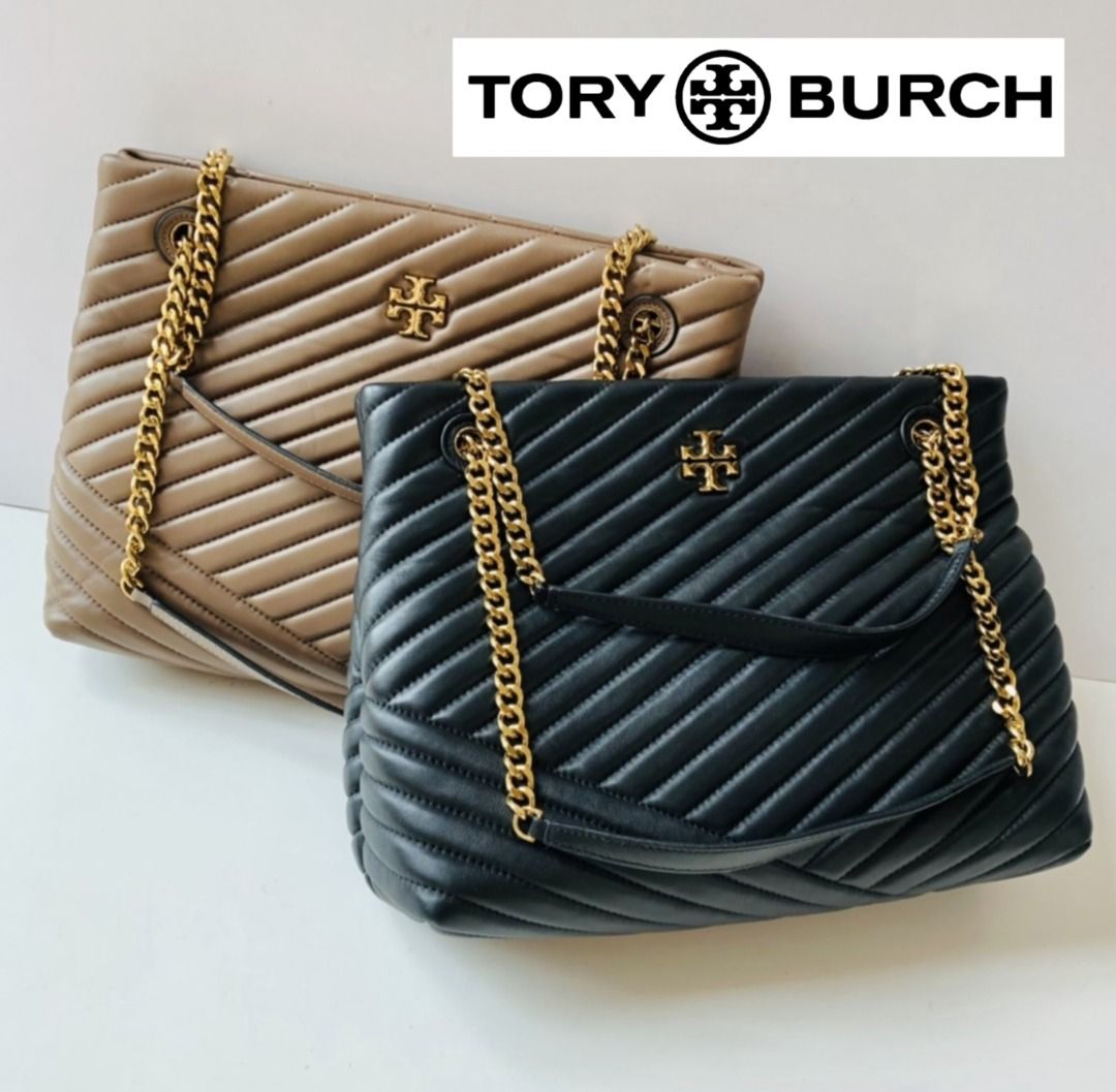 New Tory Burch Original Kira Chevron Tote Lambskin Leather Shoulder Bag For  Women Come With Complete Set Suitable for Gift, Luxury, Bags & Wallets on  Carousell